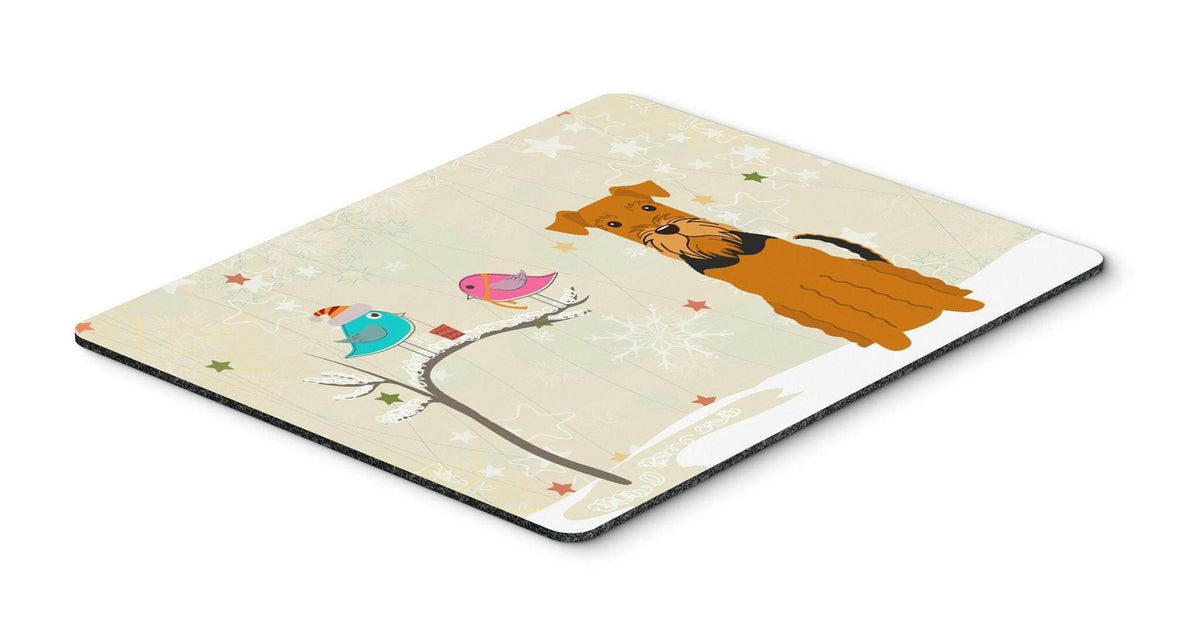 Christmas Presents between Friends Airedale Mouse Pad, Hot Pad or Trivet BB2513MP by Caroline&#39;s Treasures