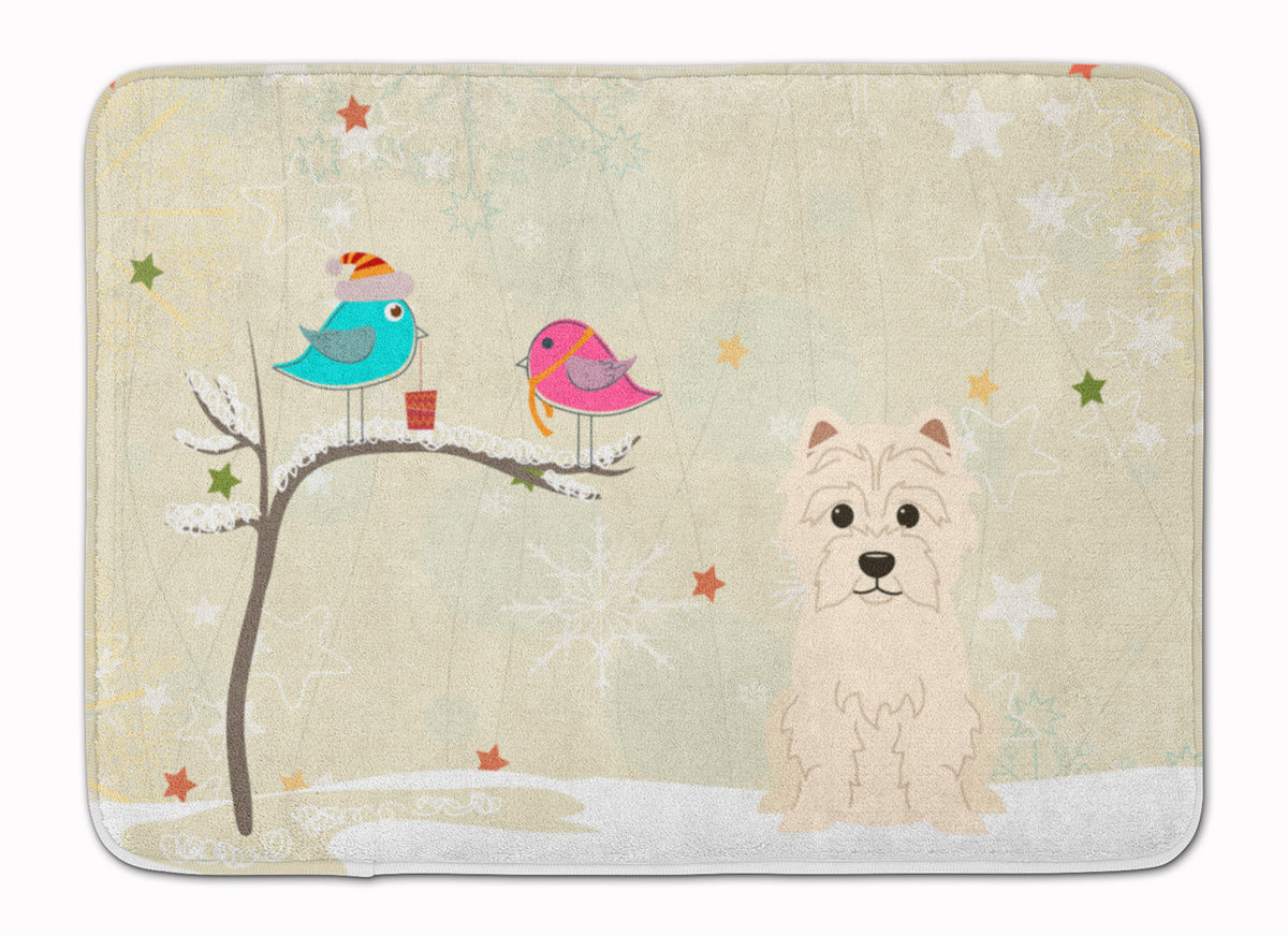 Christmas Presents between Friends Westie Machine Washable Memory Foam Mat BB2514RUG - the-store.com