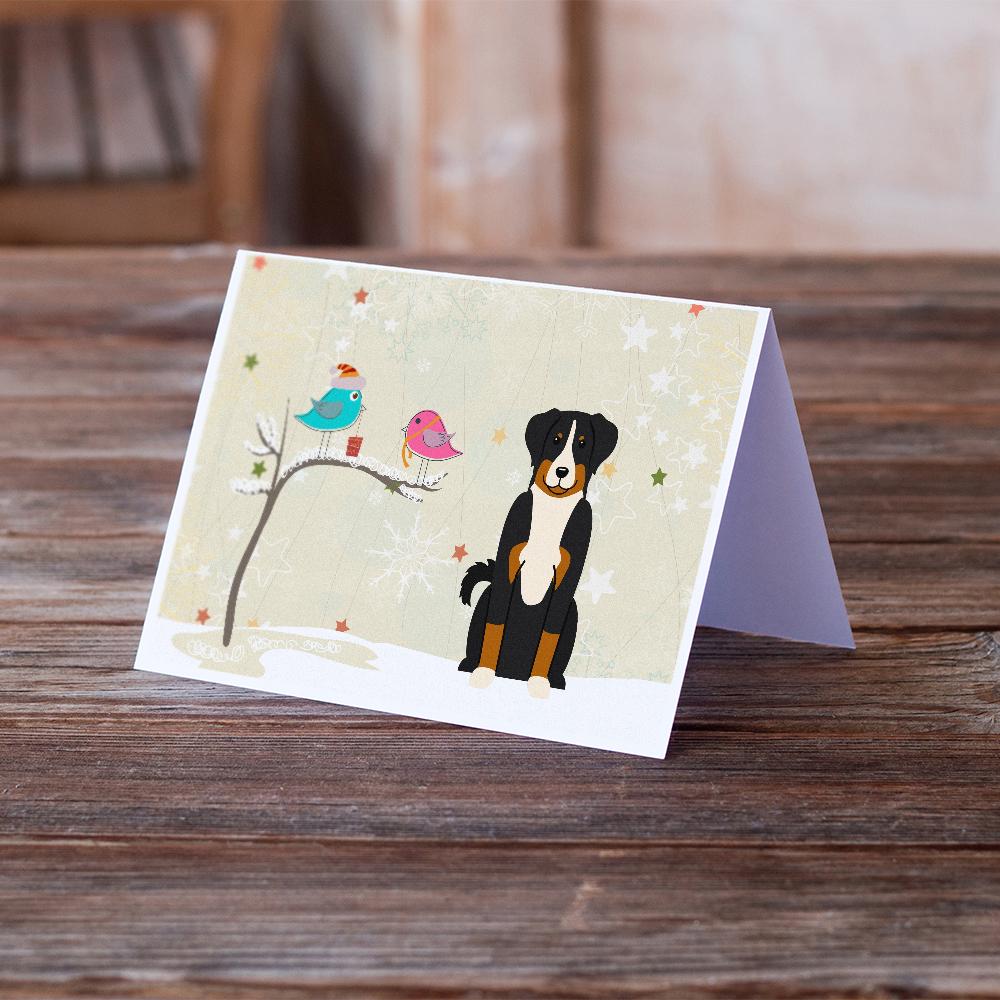 Buy this Christmas Presents between Friends Appenzeller Sennenhund Greeting Cards and Envelopes Pack of 8