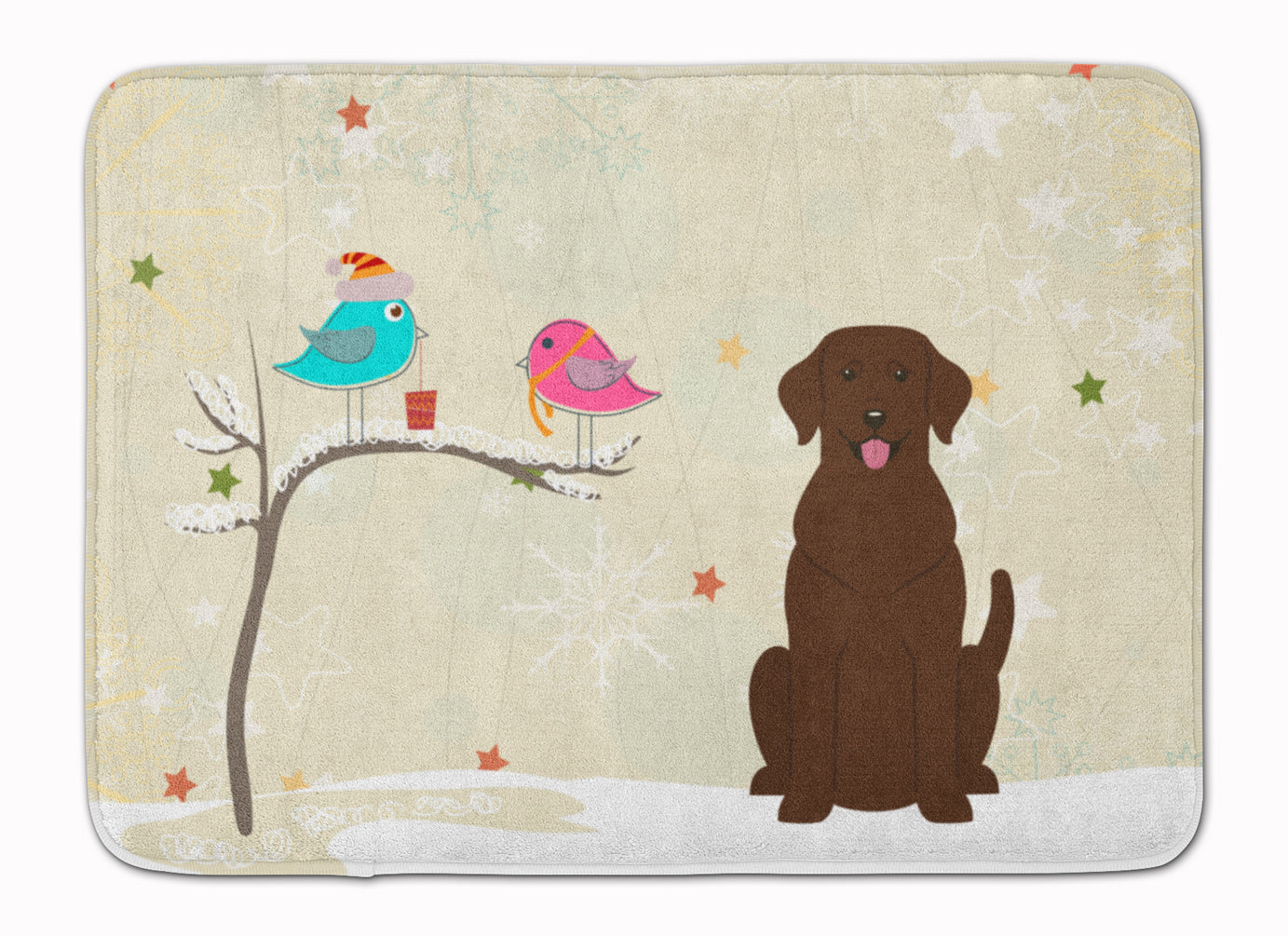 Christmas Presents between Friends Chocolate Labrador Machine Washable Memory Foam Mat BB2528RUG - the-store.com