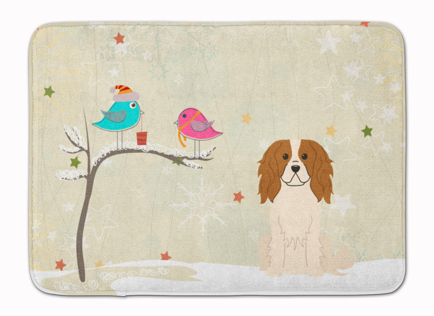 Christmas Presents between Friends Cavalier Spaniel Machine Washable Memory Foam Mat BB2530RUG - the-store.com