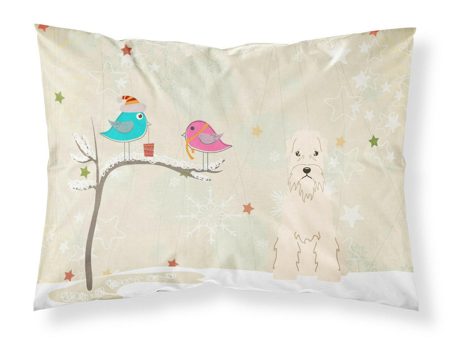 Christmas Presents between Friends Soft Coated Wheaten Terrier Fabric Standard Pillowcase BB2533PILLOWCASE by Caroline's Treasures