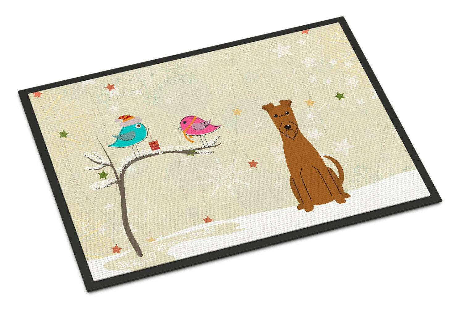 Christmas Presents between Friends Irish Terrier Indoor or Outdoor Mat 24x36 BB2534JMAT - the-store.com