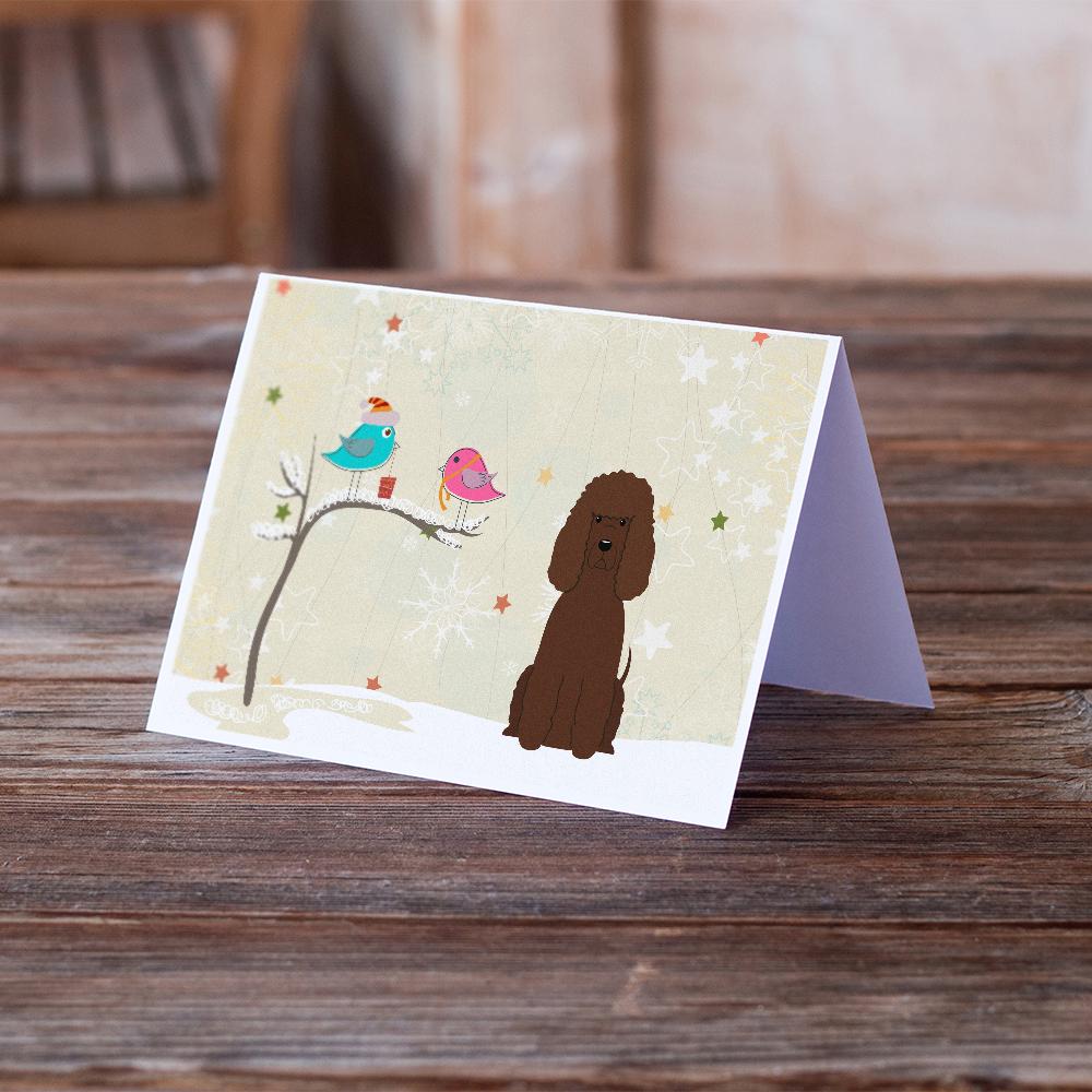 Christmas Presents between Friends Water Spaniel Greeting Cards and Envelopes Pack of 8 - the-store.com