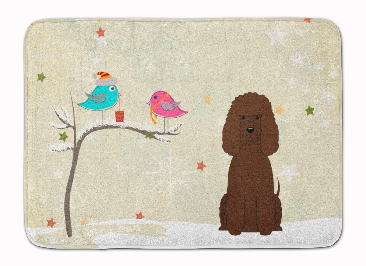 Christmas Presents between Friends Irish Water Spaniel Machine Washable Memory Foam Mat BB2535RUG - the-store.com