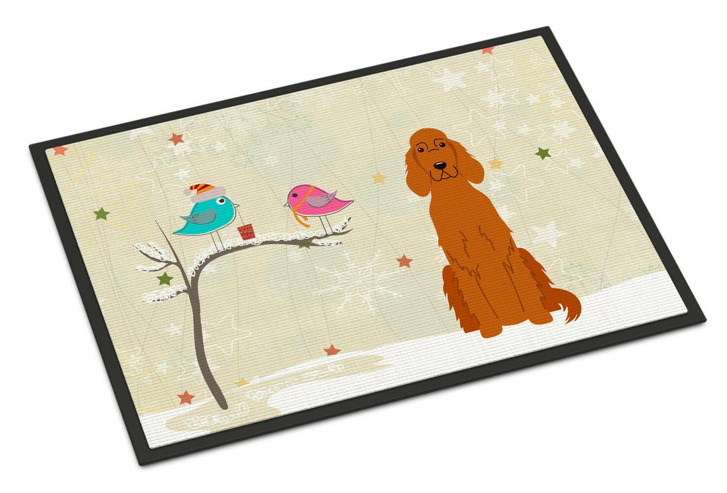 Christmas Presents between Friends Irish Setter Indoor or Outdoor Mat 24x36 BB2536JMAT - the-store.com