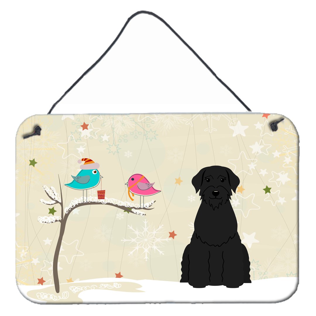 Christmas Presents between Friends Giant Schnauzer Wall or Door Hanging Prints BB2538DS812 by Caroline&#39;s Treasures