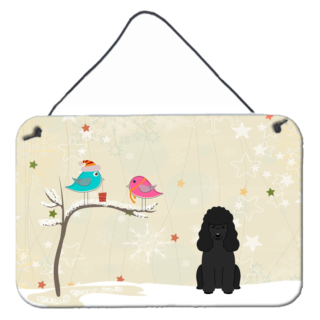 Christmas Presents between Friends Poodle Black Wall or Door Hanging Prints BB2543DS812 by Caroline's Treasures