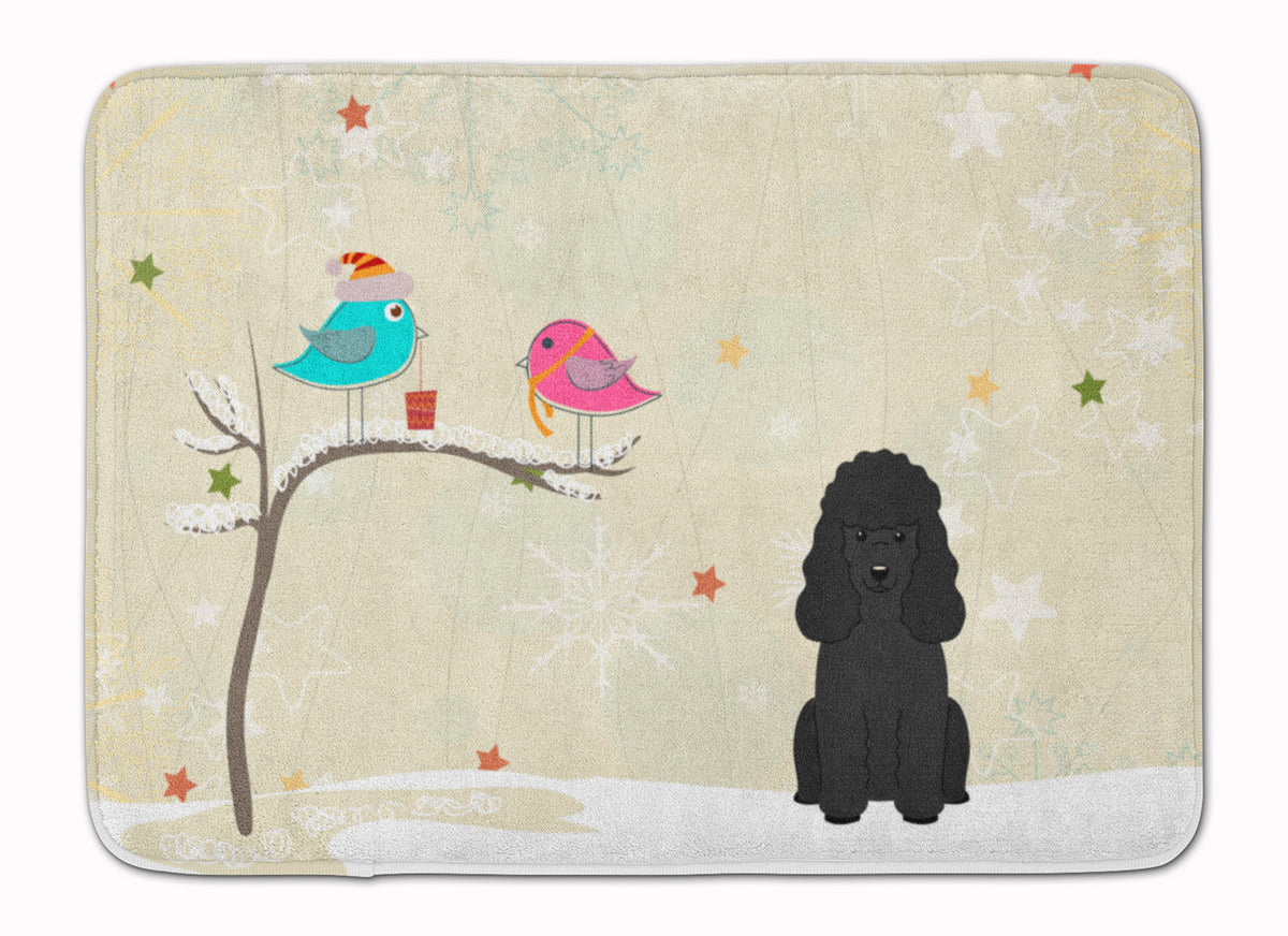 Christmas Presents between Friends Poodle Black Machine Washable Memory Foam Mat BB2543RUG - the-store.com