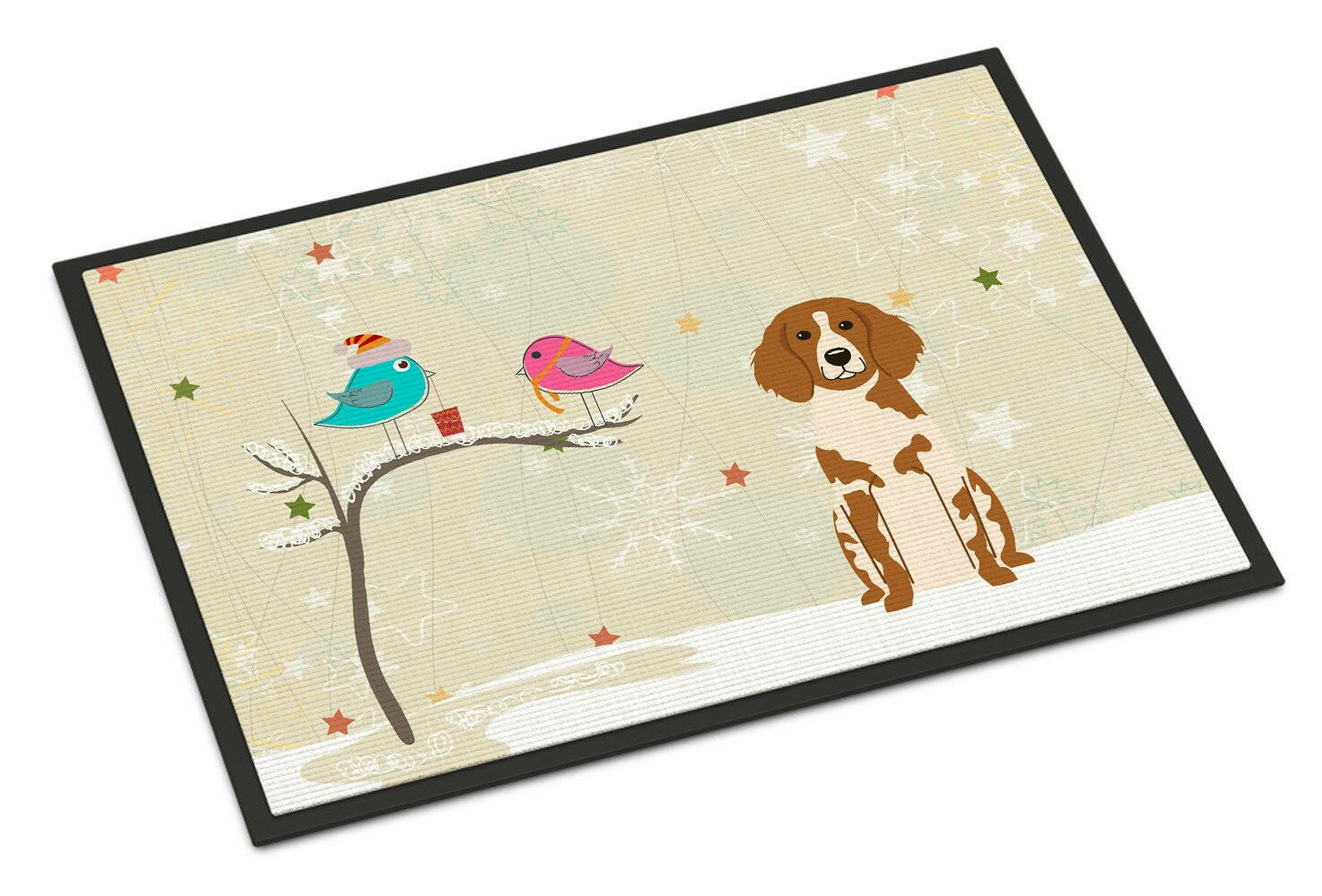 Christmas Presents between Friends Brittany Spaniel Indoor or Outdoor Mat 24x36 BB2544JMAT - the-store.com