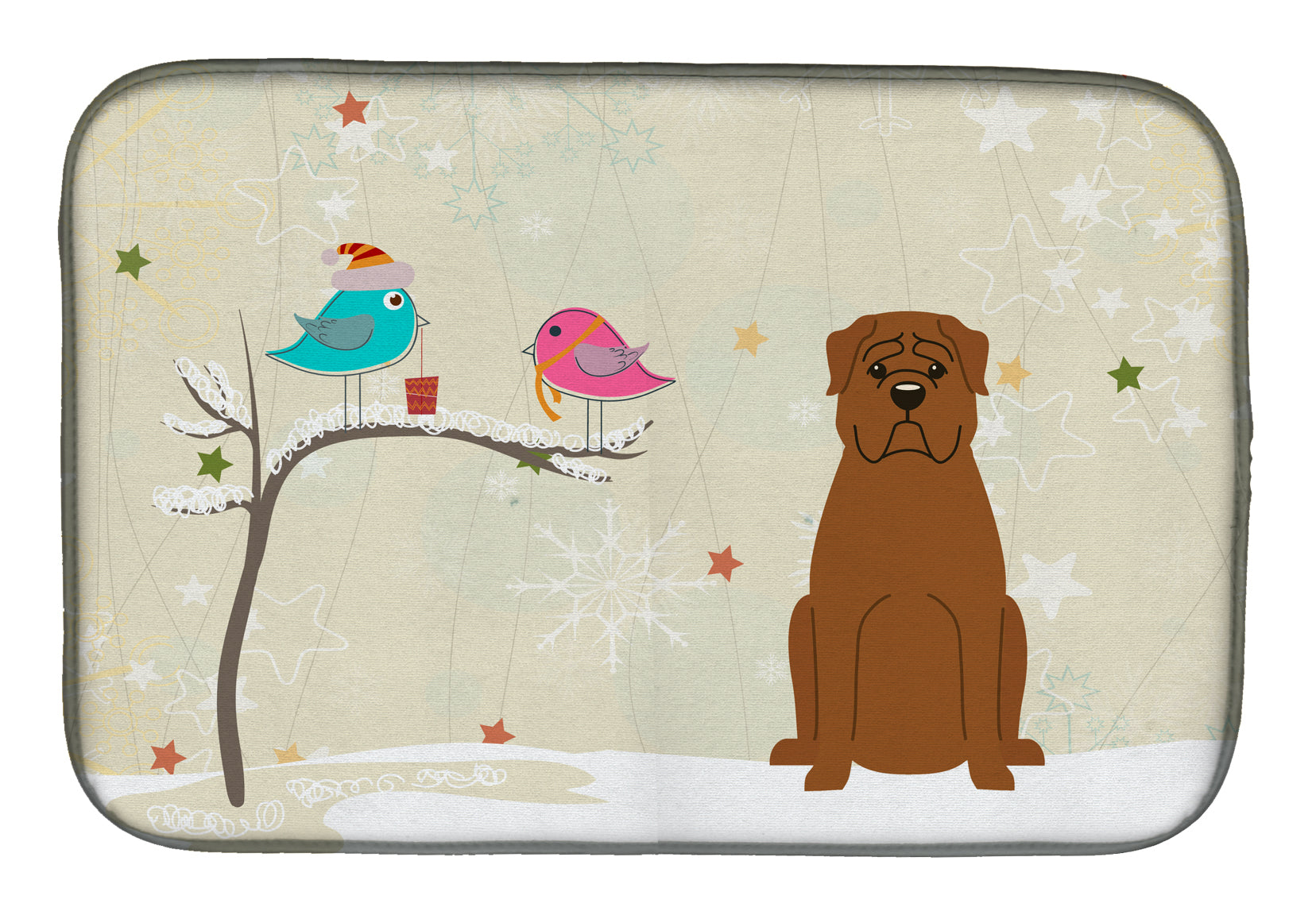 Christmas Presents between Friends Dogue de Bourdeaux Dish Drying Mat BB2545DDM  the-store.com.