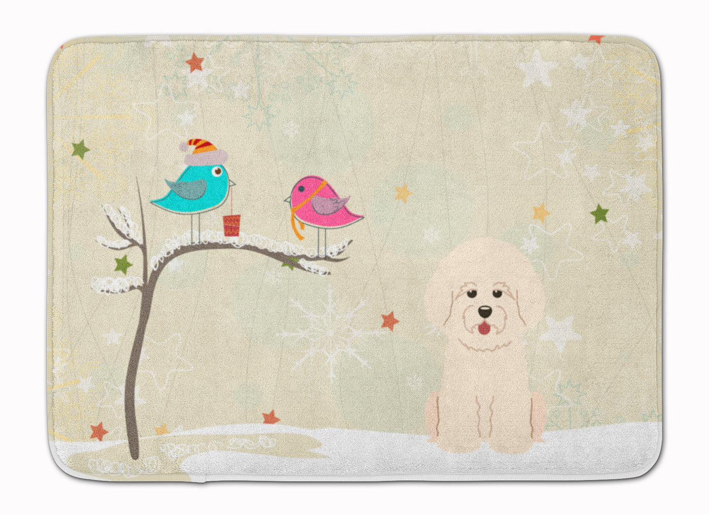 Christmas Presents between Friends Bichon Frise Machine Washable Memory Foam Mat BB2547RUG - the-store.com