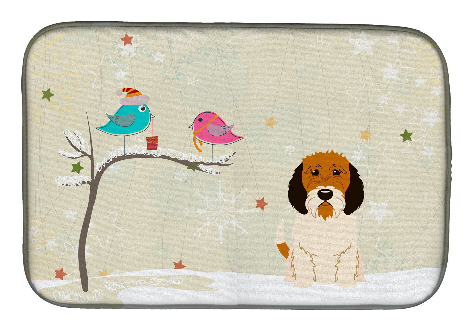 Christmas Presents between Friends Petit Basset Griffon Veenden Dish Drying Mat BB2551DDM  the-store.com.