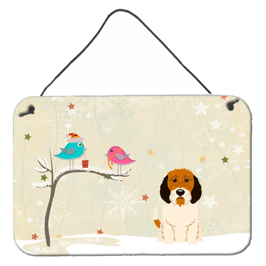 Christmas Presents between Friends Petit Basset Griffon Veenden Wall or Door Hanging Prints BB2551DS812 by Caroline's Treasures