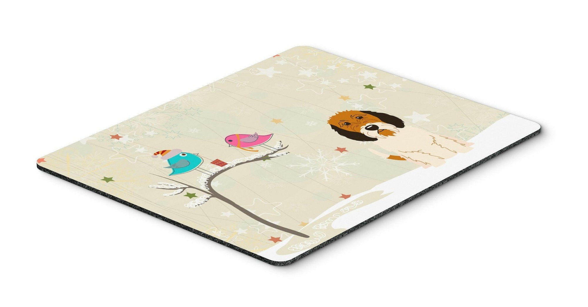 Christmas Presents between Friends Petit Basset Griffon Veenden Mouse Pad, Hot Pad or Trivet BB2551MP by Caroline's Treasures