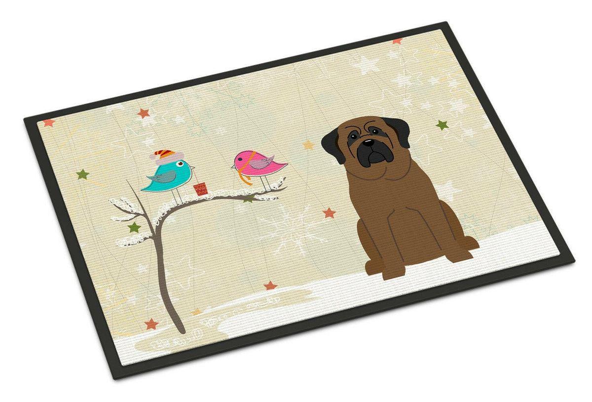 Christmas Presents between Friends Bullmastiff Indoor or Outdoor Mat 18x27 BB2556MAT - the-store.com