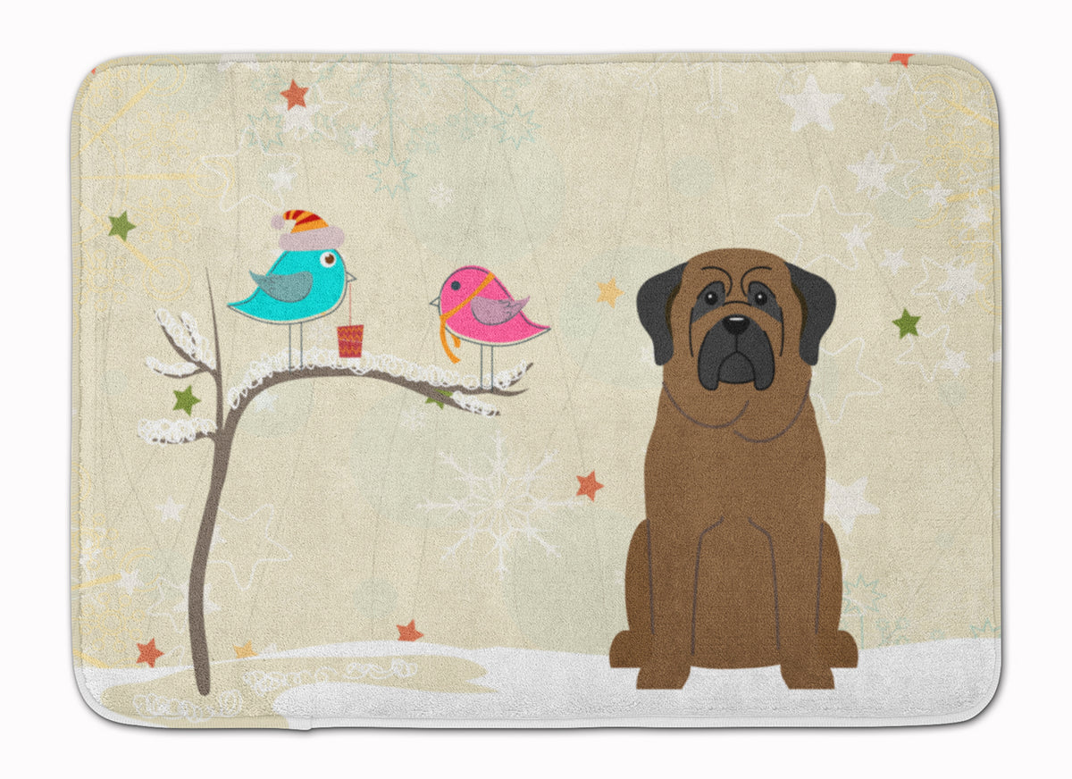 Christmas Presents between Friends Bullmastiff Machine Washable Memory Foam Mat BB2556RUG - the-store.com