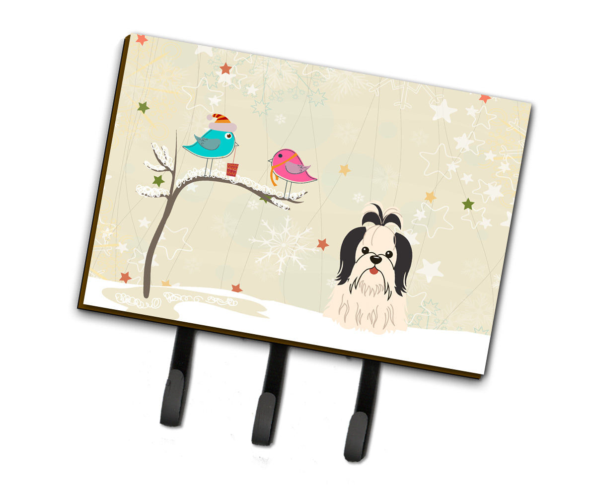 Christmas Presents between Friends Shih Tzu Black White Leash or Key Holder BB2560TH68  the-store.com.