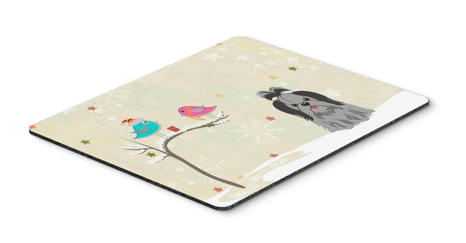 Christmas Presents between Friends Shih Tzu Black Silver Mouse Pad, Hot Pad or Trivet BB2561MP by Caroline's Treasures