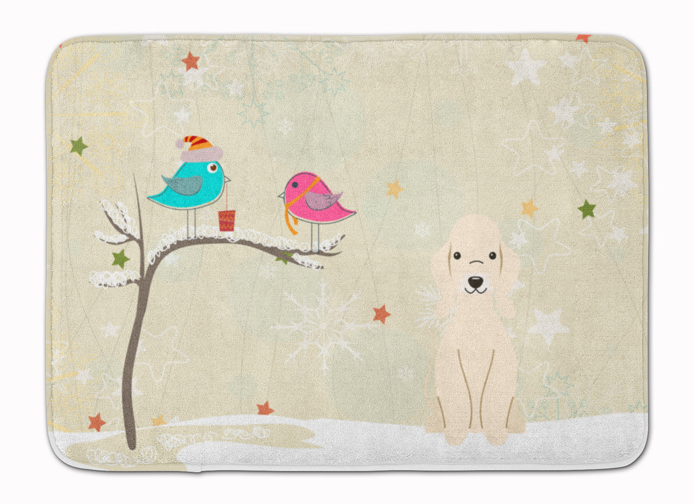 Christmas Presents between Friends Bedlington Terrier Sandy Machine Washable Memory Foam Mat BB2563RUG - the-store.com