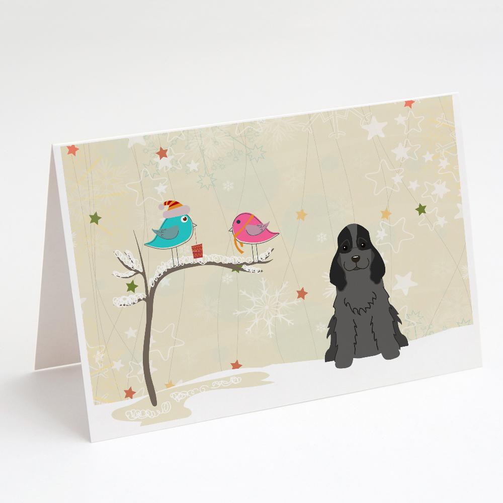 Buy this Christmas Presents between Friends Cocker Spaniel - Black Greeting Cards and Envelopes Pack of 8