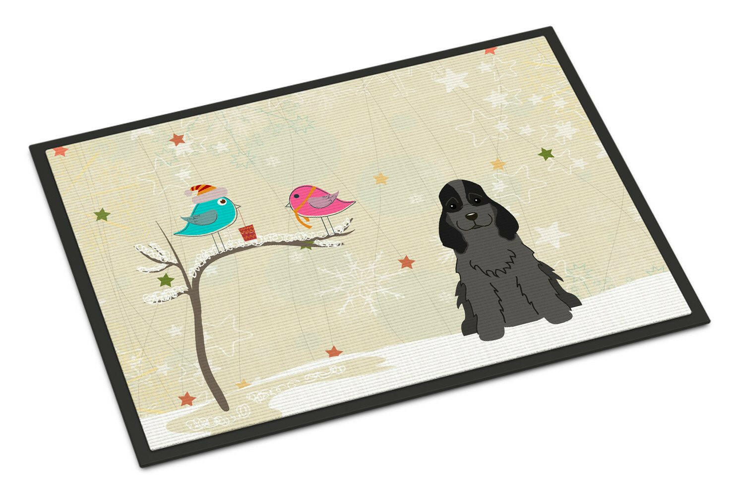 Christmas Presents between Friends Cocker Spaniel Black Indoor or Outdoor Mat 18x27 BB2564MAT - the-store.com