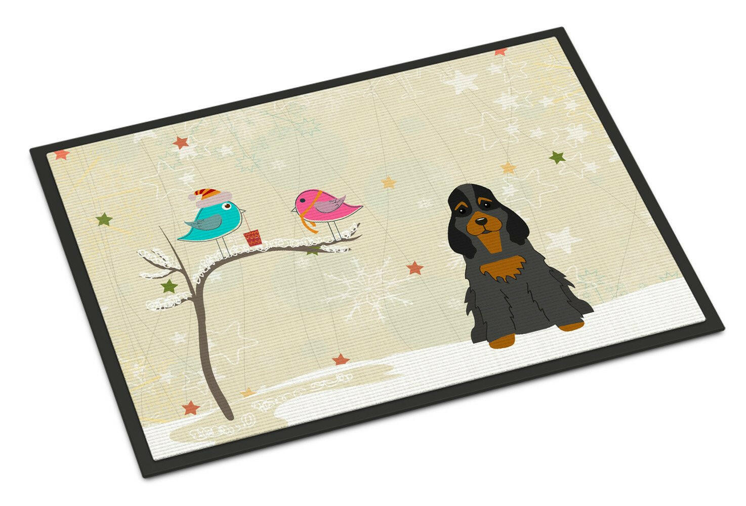 Christmas Presents between Friends Cocker Spaniel Black Tan Indoor or Outdoor Mat 18x27 BB2565MAT - the-store.com