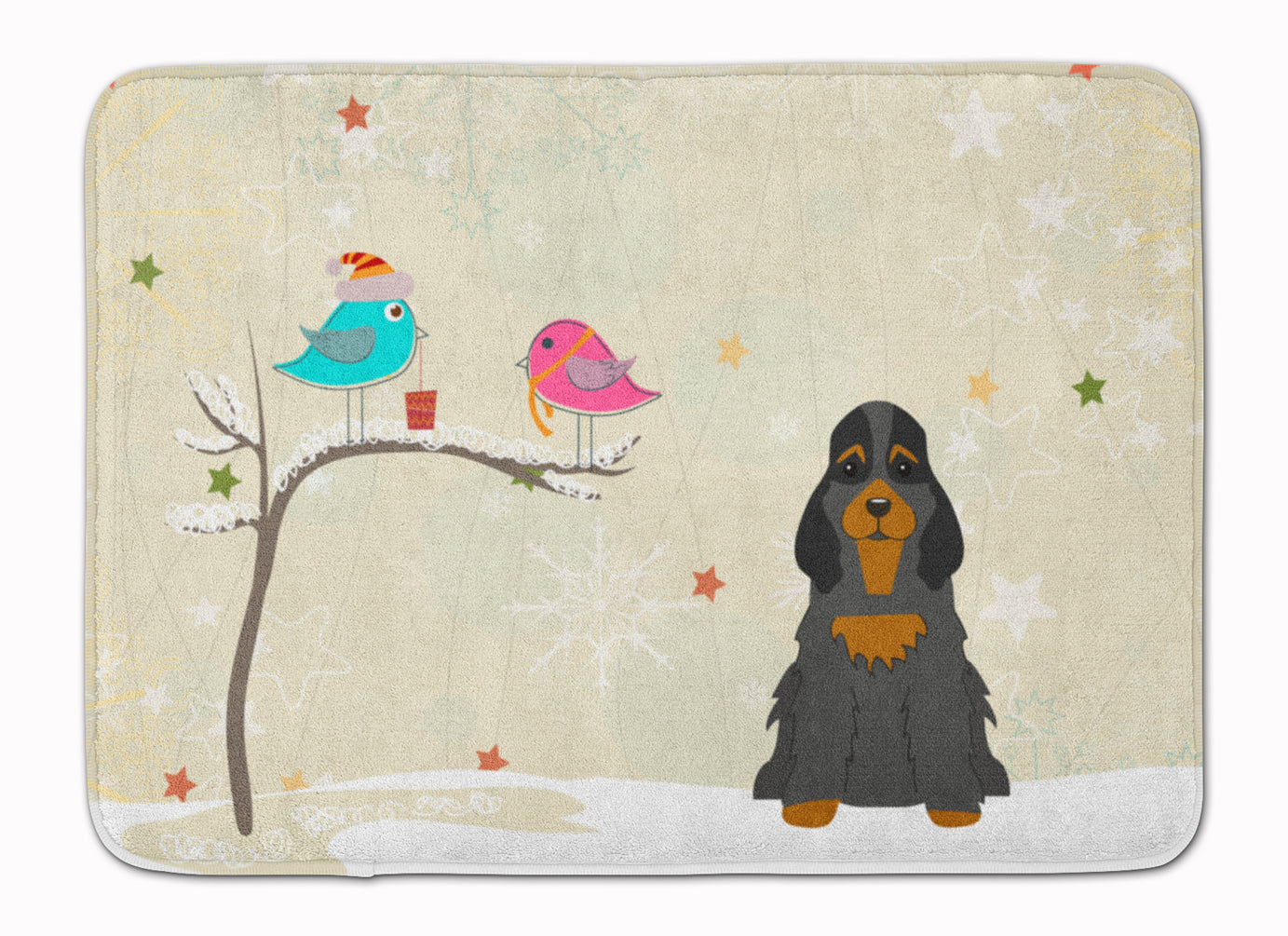 Christmas Presents between Friends Cocker Spaniel Black Tan Machine Washable Memory Foam Mat BB2565RUG - the-store.com