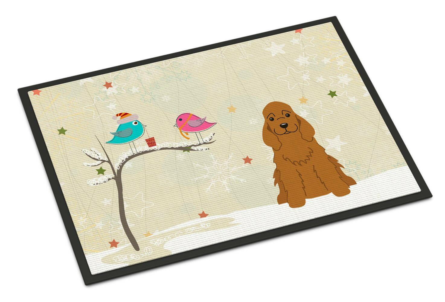 Christmas Presents between Friends Cocker Spaniel Red Indoor or Outdoor Mat 18x27 BB2567MAT - the-store.com