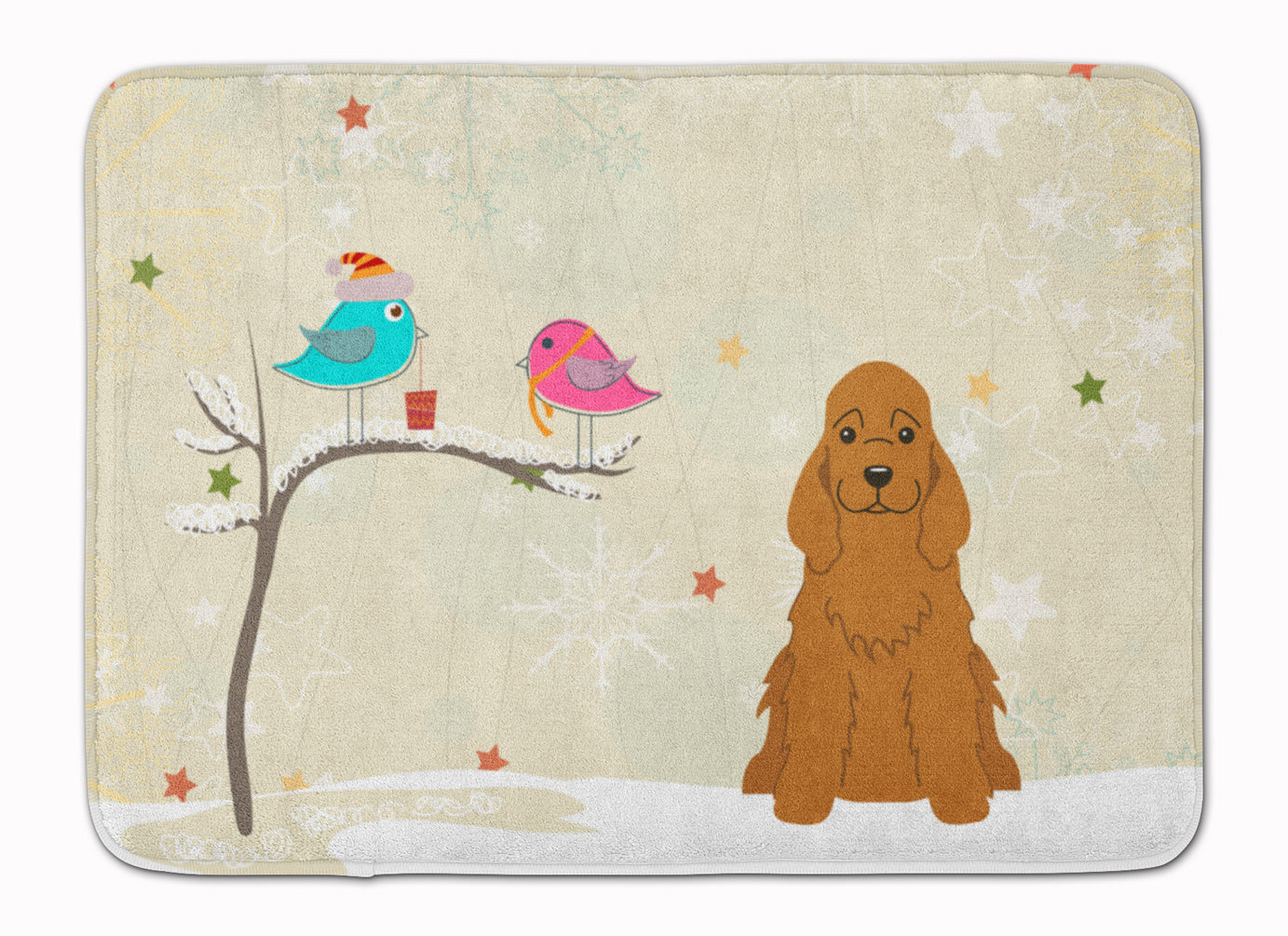 Christmas Presents between Friends Cocker Spaniel Red Machine Washable Memory Foam Mat BB2567RUG - the-store.com