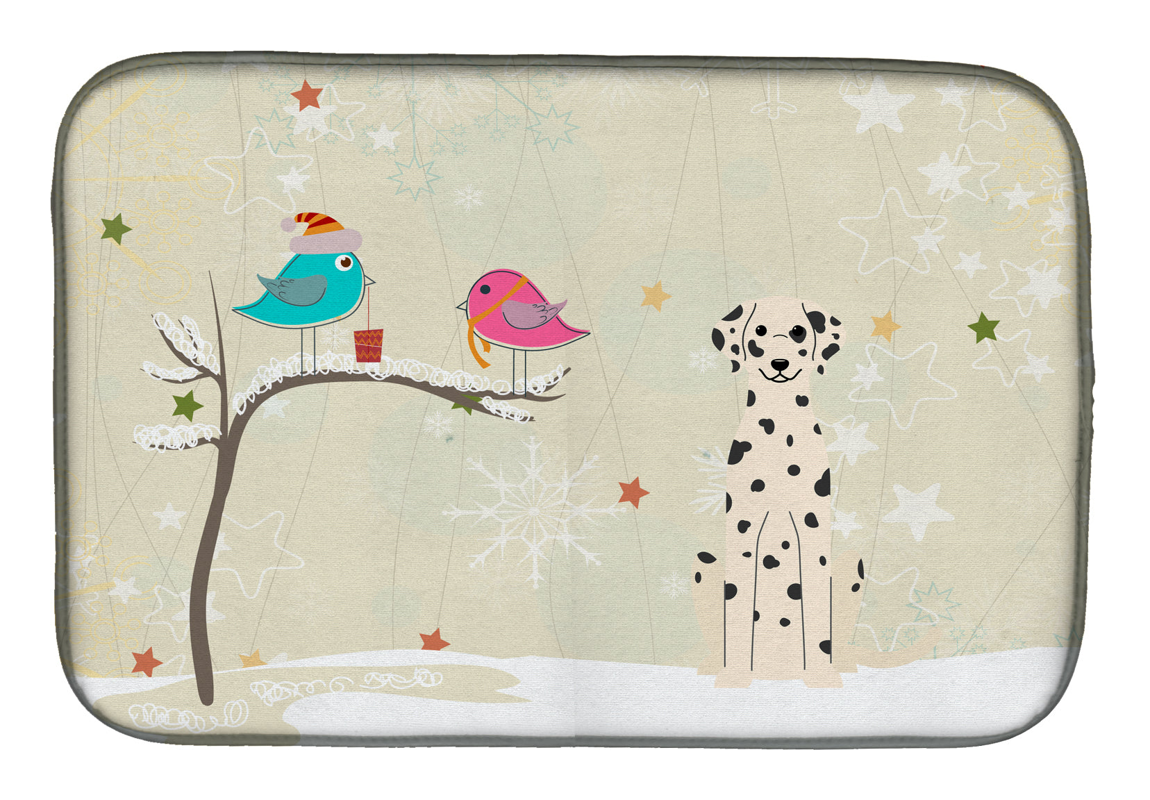 Christmas Presents between Friends Dalmatian Dish Drying Mat BB2569DDM  the-store.com.