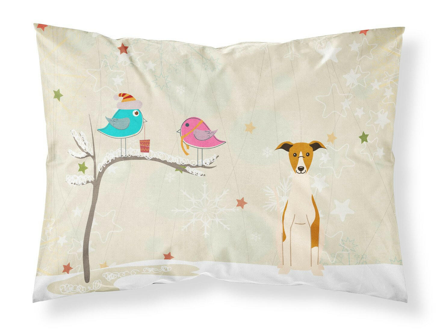 Christmas Presents between Friends Whippet Fabric Standard Pillowcase BB2571PILLOWCASE by Caroline's Treasures