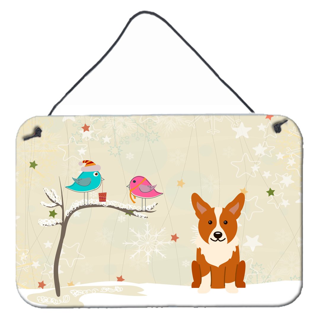 Christmas Presents between Friends Corgi Wall or Door Hanging Prints BB2572DS812 by Caroline's Treasures