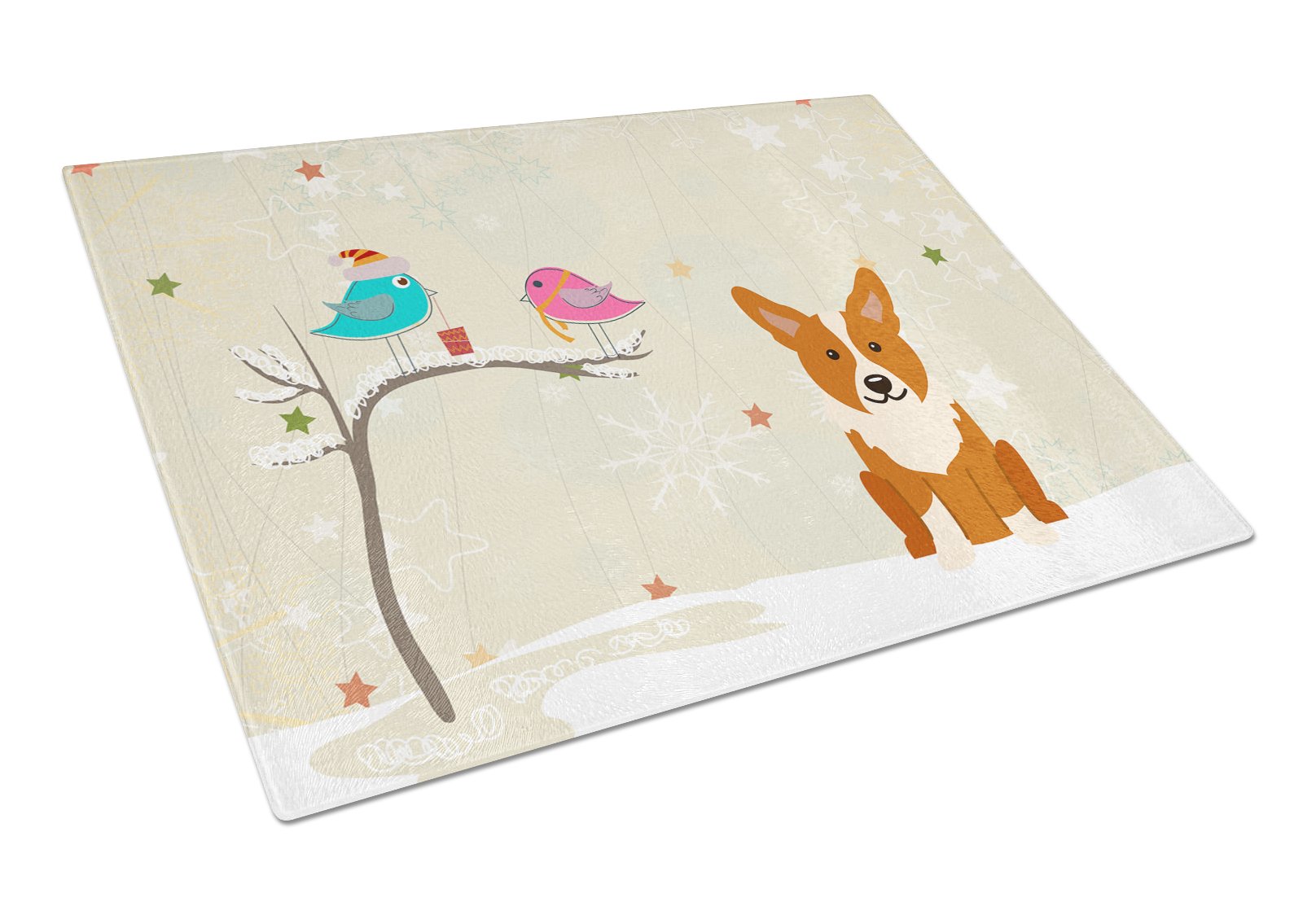 Christmas Presents between Friends Corgi Glass Cutting Board Large BB2572LCB by Caroline's Treasures