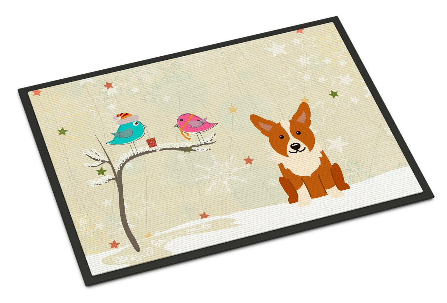 Christmas Presents between Friends Corgi Indoor or Outdoor Mat 18x27 BB2572MAT - the-store.com