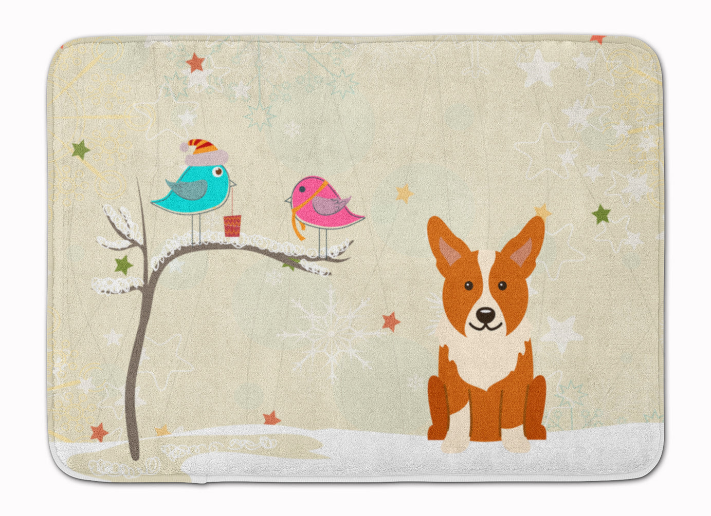 Christmas Presents between Friends Corgi Machine Washable Memory Foam Mat BB2572RUG - the-store.com