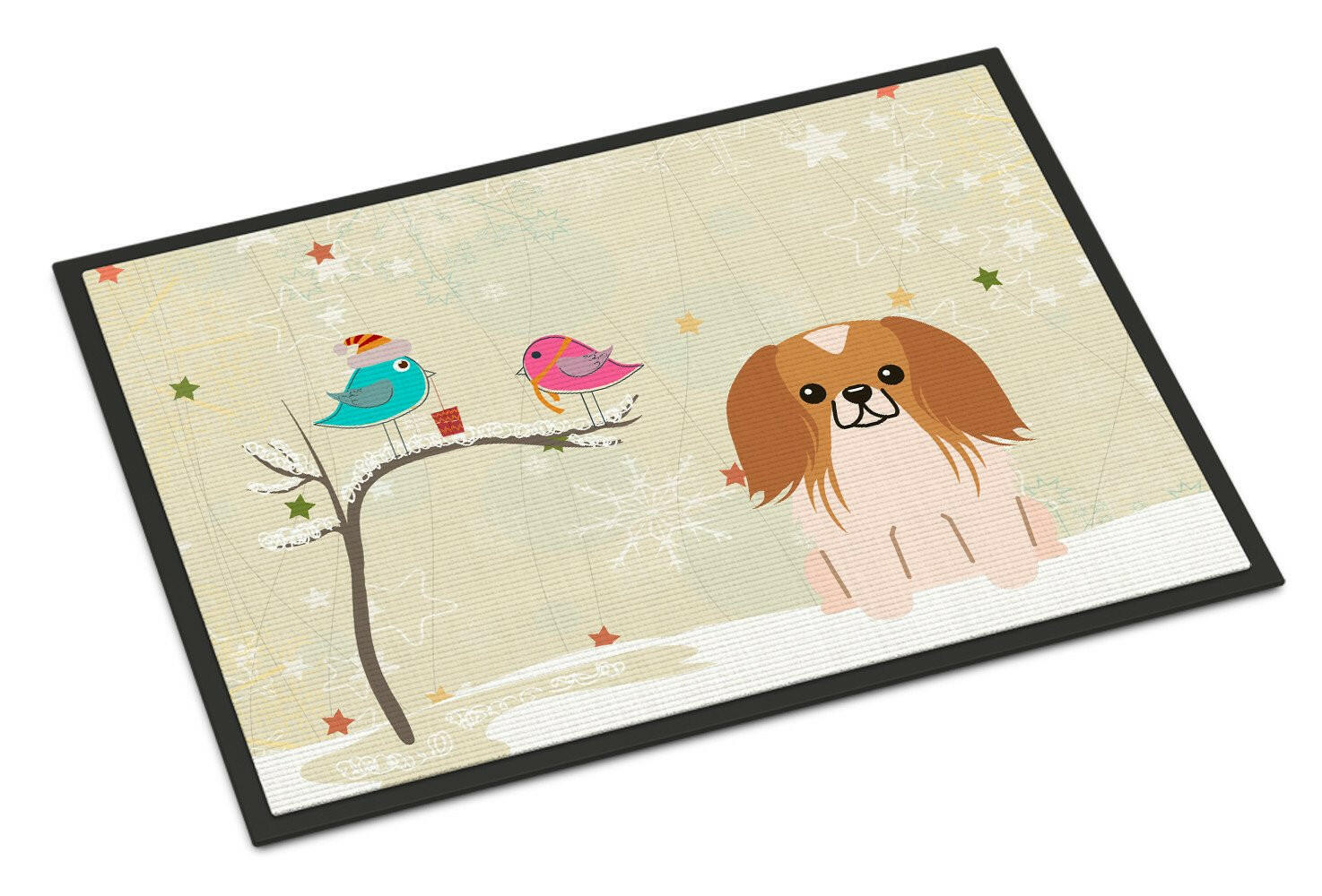 Christmas Presents between Friends Pekingnese Red White Indoor or Outdoor Mat 18x27 BB2575MAT - the-store.com