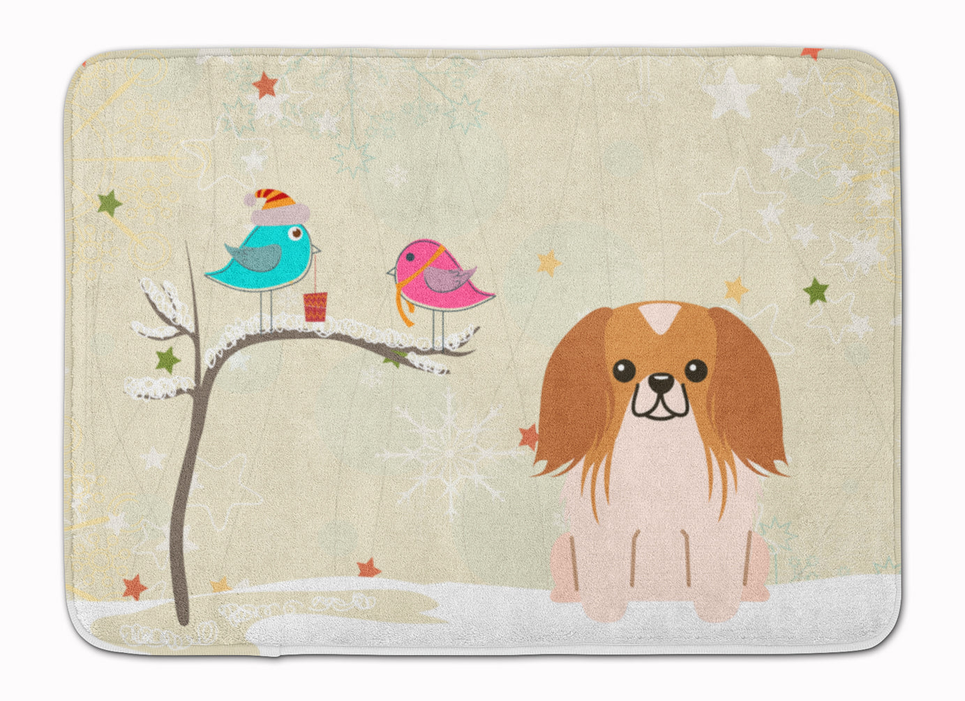 Christmas Presents between Friends Pekingnese Red White Machine Washable Memory Foam Mat BB2575RUG - the-store.com