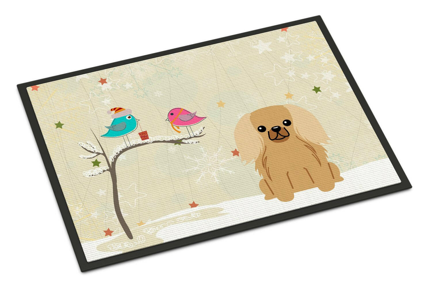 Christmas Presents between Friends Pekingnese Fawn Sable Indoor or Outdoor Mat 18x27 BB2576MAT - the-store.com