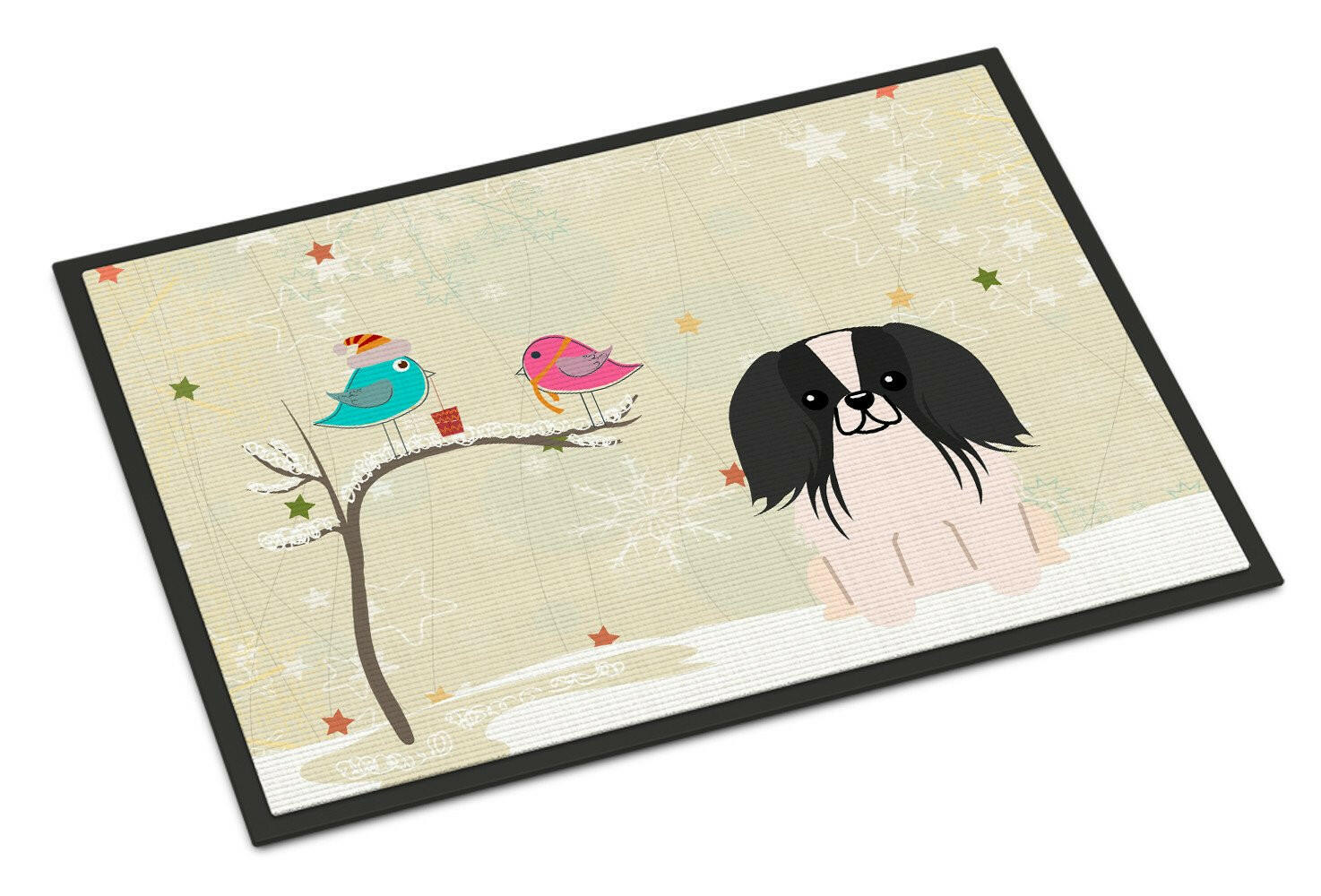 Christmas Presents between Friends Pekingnese Black White Indoor or Outdoor Mat 18x27 BB2577MAT - the-store.com