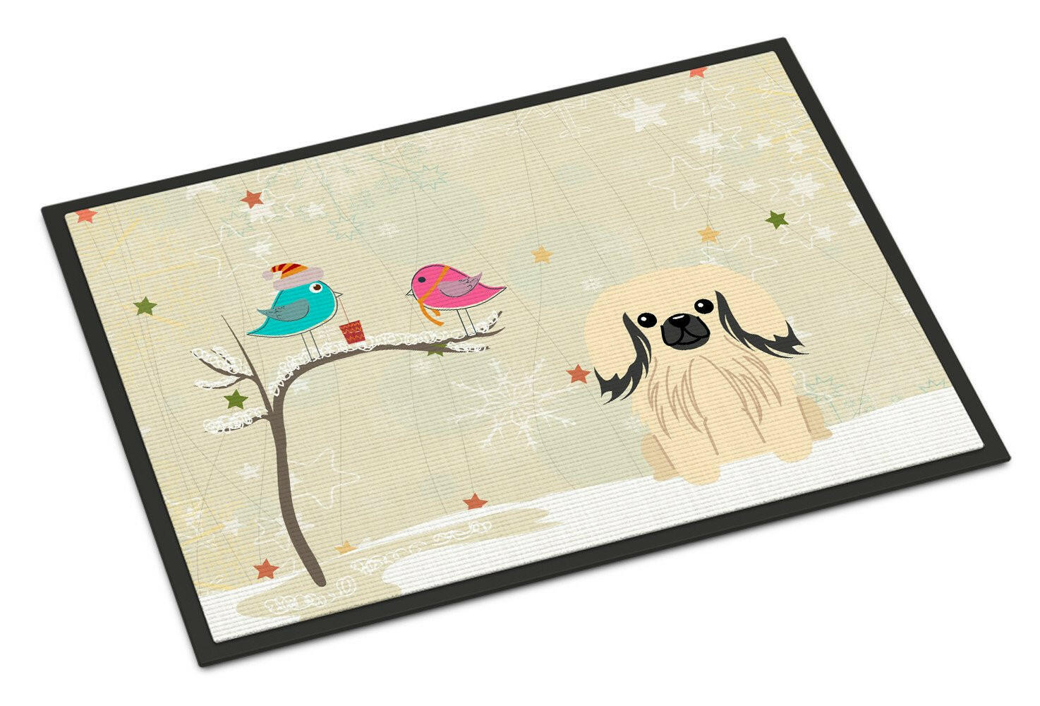 Christmas Presents between Friends Pekingnese Cream Indoor or Outdoor Mat 18x27 BB2578MAT - the-store.com