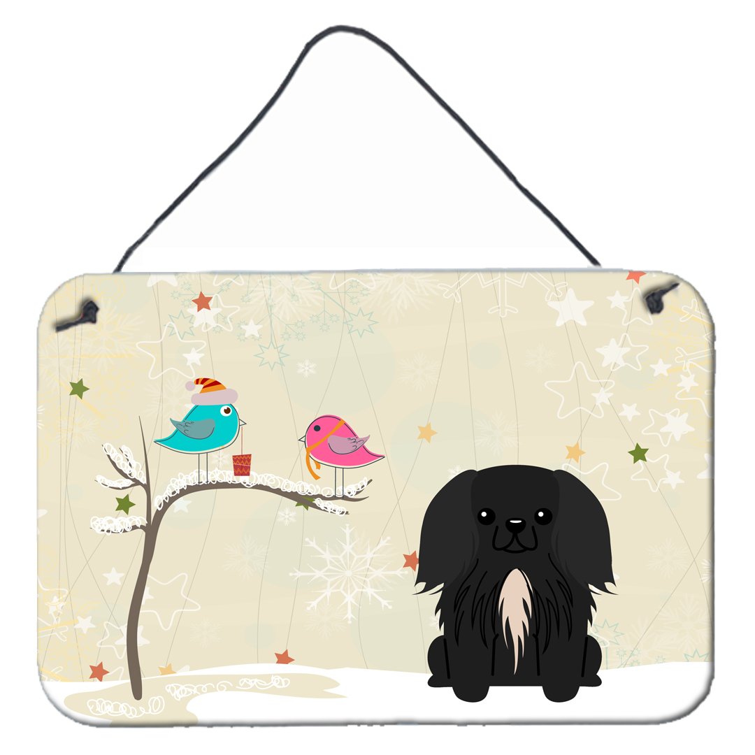 Christmas Presents between Friends Pekingnese Black Wall or Door Hanging Prints BB2579DS812 by Caroline&#39;s Treasures