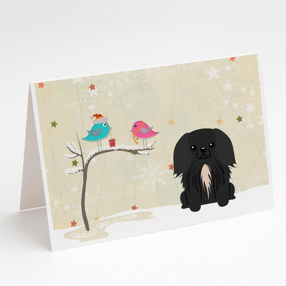 Buy this Christmas Presents between Friends Pekingese - Black Greeting Cards and Envelopes Pack of 8