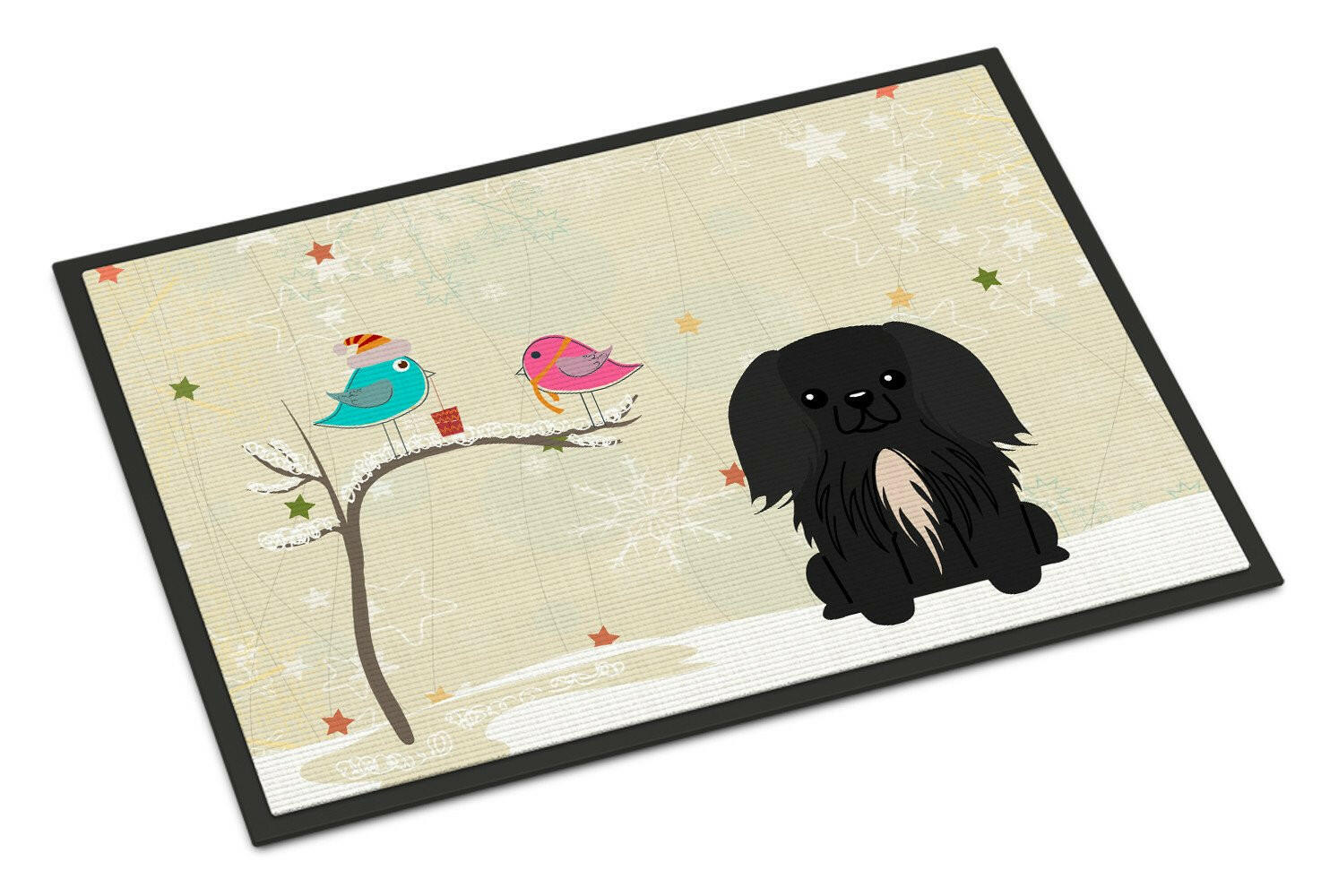 Christmas Presents between Friends Pekingnese Black Indoor or Outdoor Mat 18x27 BB2579MAT - the-store.com