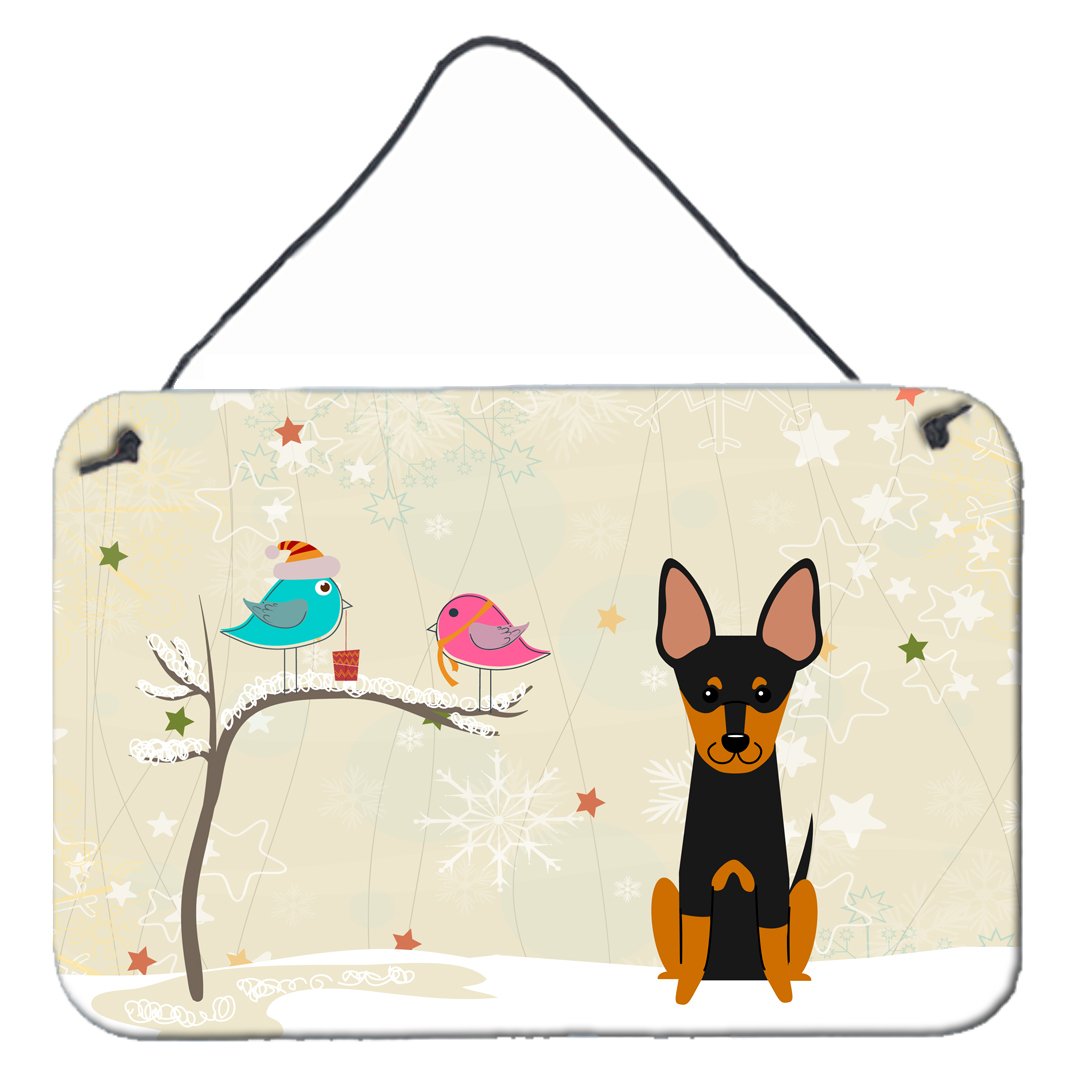 Christmas Presents between Friends English Toy Terrier Wall or Door Hanging Prints BB2581DS812 by Caroline&#39;s Treasures