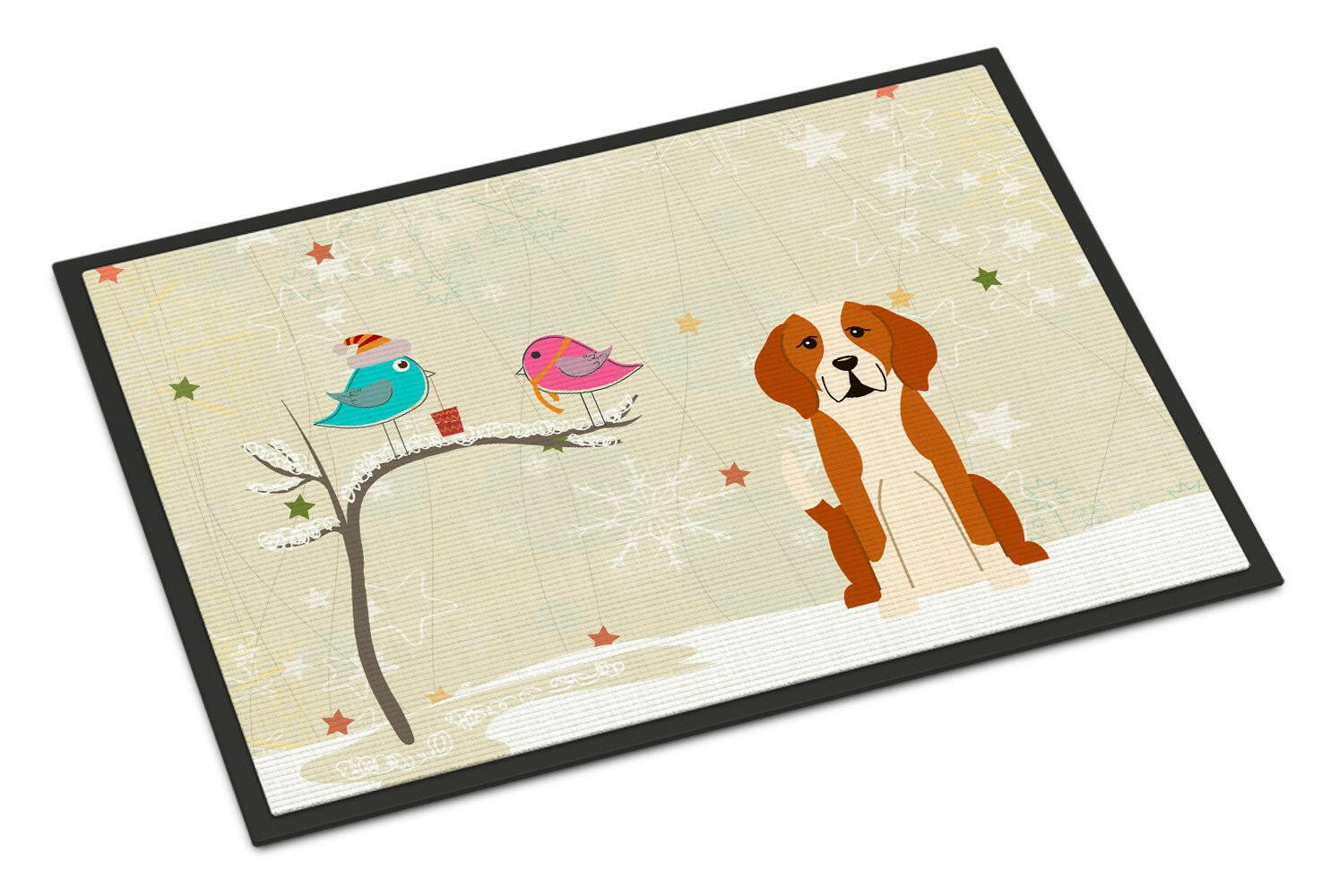 Christmas Presents between Friends English Foxhound Indoor or Outdoor Mat 24x36 BB2582JMAT - the-store.com