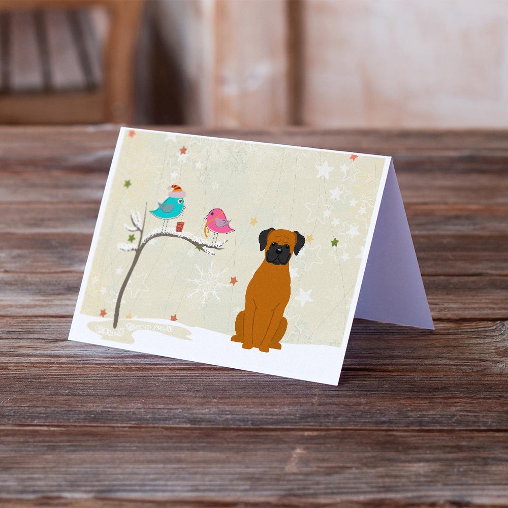 Christmas Presents between Friends Boxer - Fawn Greeting Cards and Envelopes Pack of 8 - the-store.com