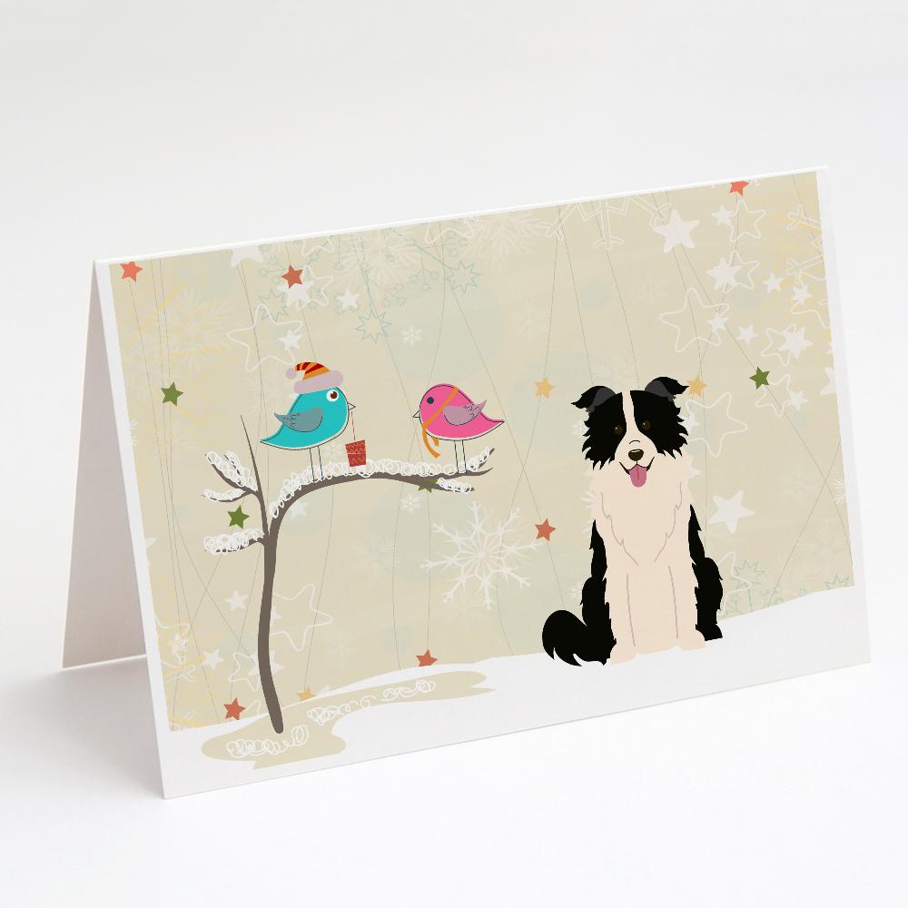 Buy this Christmas Presents between Friends Border Collie - Black and White Greeting Cards and Envelopes Pack of 8