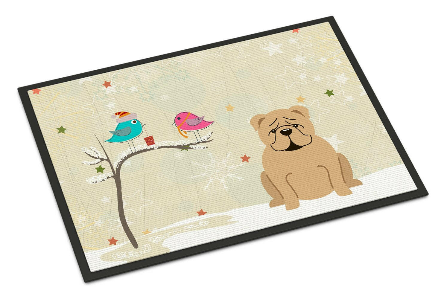 Christmas Presents between Friends English Bulldog Fawn Indoor or Outdoor Mat 24x36 BB2596JMAT - the-store.com