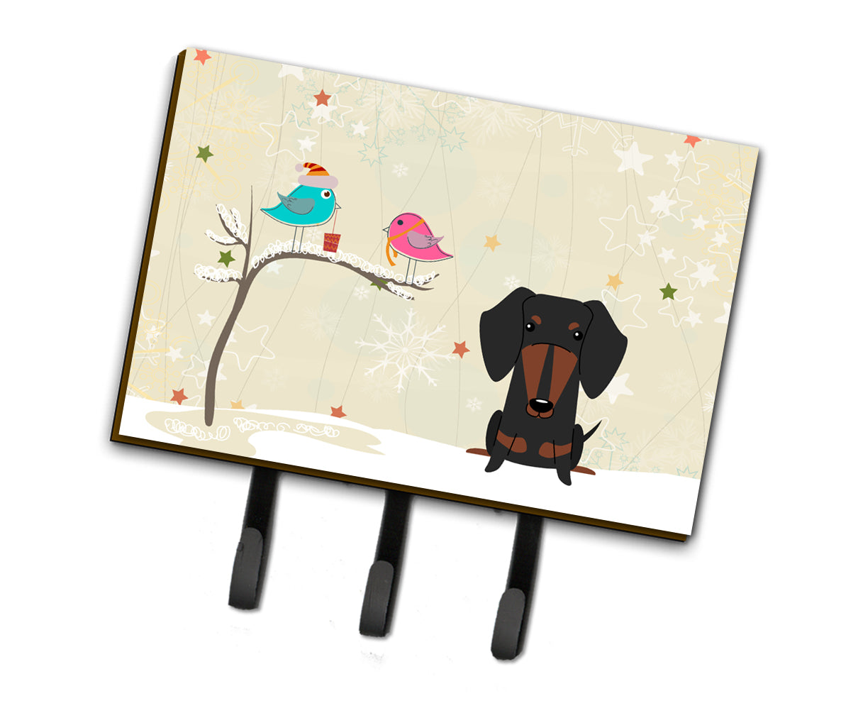 Christmas Presents between Friends Dachshund Black Tan Leash or Key Holder BB2604TH68  the-store.com.